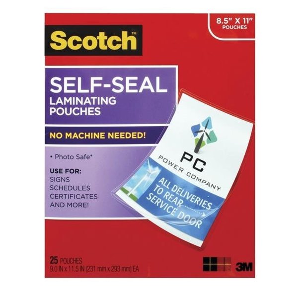 Scotch Scotch Laminating Sheets Gloss Finish; Pack Of 25 1388768